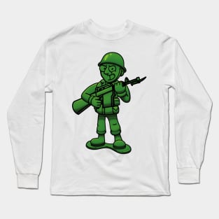 Green Military Soldier Toy With Rifle Long Sleeve T-Shirt